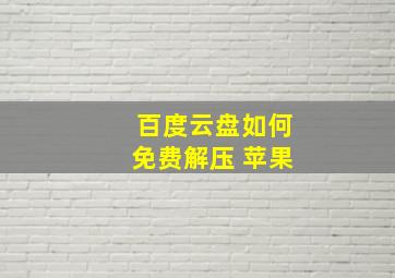 百度云盘如何免费解压 苹果